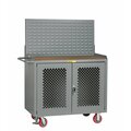 Little Giant Mobile Bench Cabinets, Perf Doors, 36"W, Louvered Panel, Hardboard MHP2D-36-FL-LP